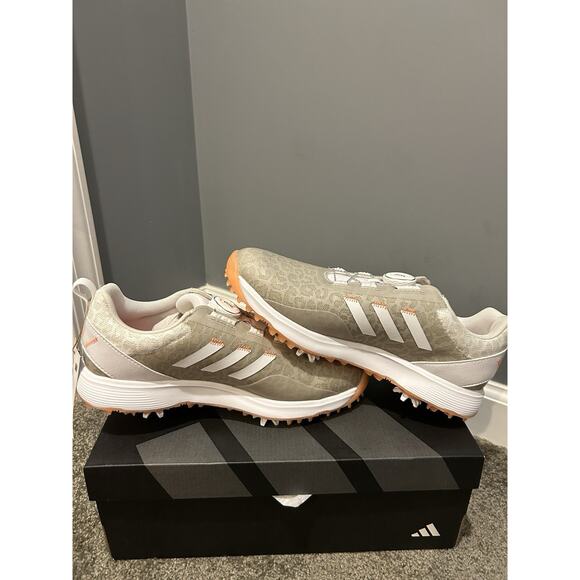 Adidas Golf S2G‎ BOA 23 Grey Coral Leopard Golf Shoes GV9434 Women Size 7.5 - Picture 2 of 5